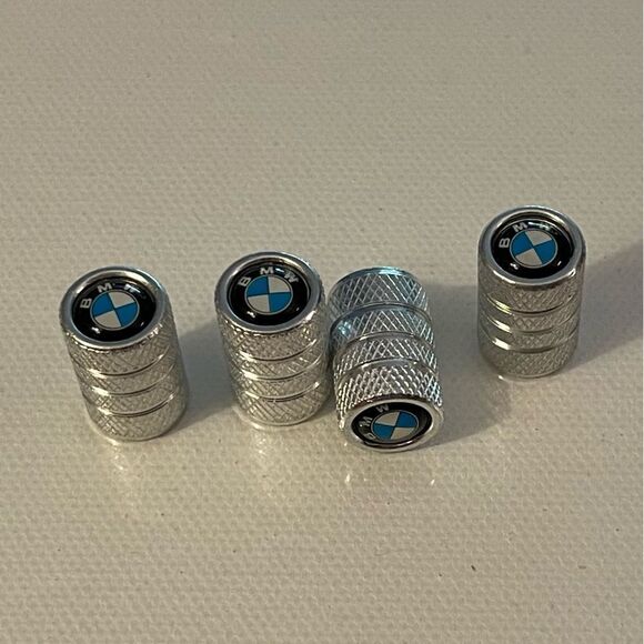 BMW Valve Stem Caps in Silver Set of 4 NWT - Picture 2 of 4